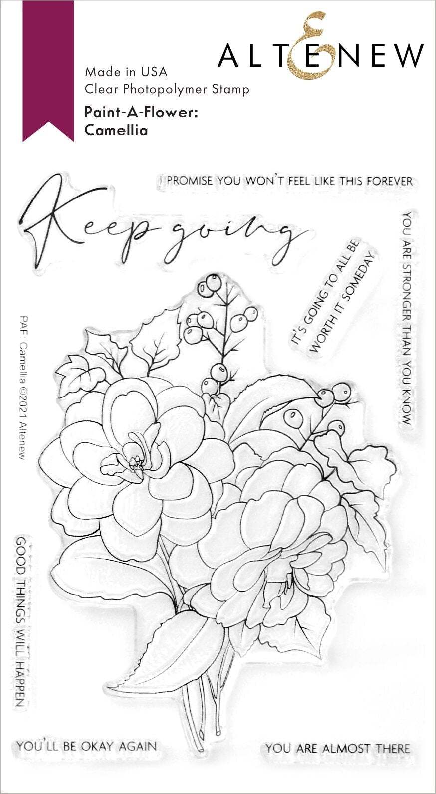 Altenew Paint-a-Flower : Camellia Outline Stamp Set