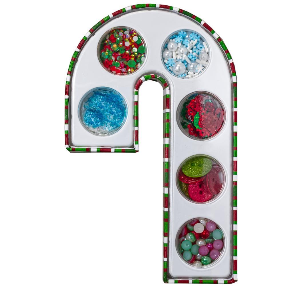 Buttons Galore Candy Cane Embellishment Variety Gift Box