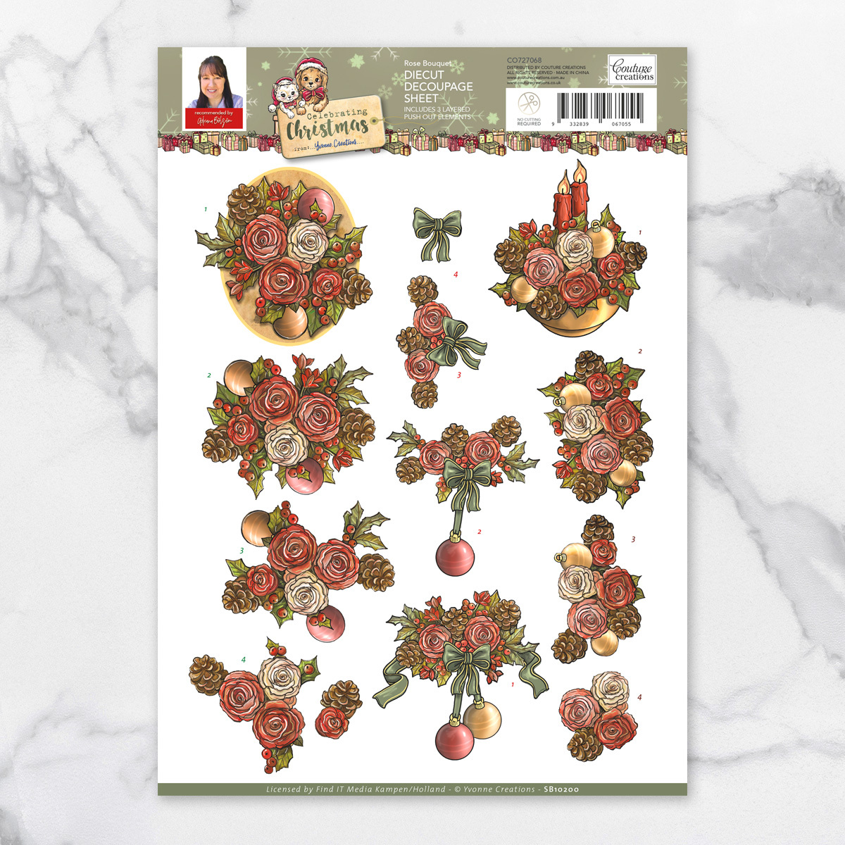 CELEBRATING CHRISTMAS-DECS YVONNE/'S 3D PUSH OUT DECOUPAGE FOR CARDS /& CRAFTS