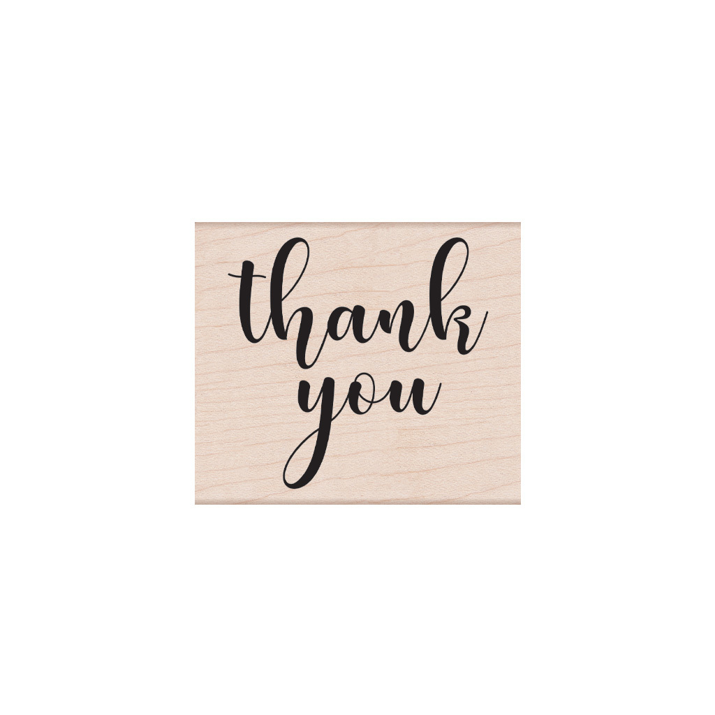 Hero Script Thank You Woodblock Stamp