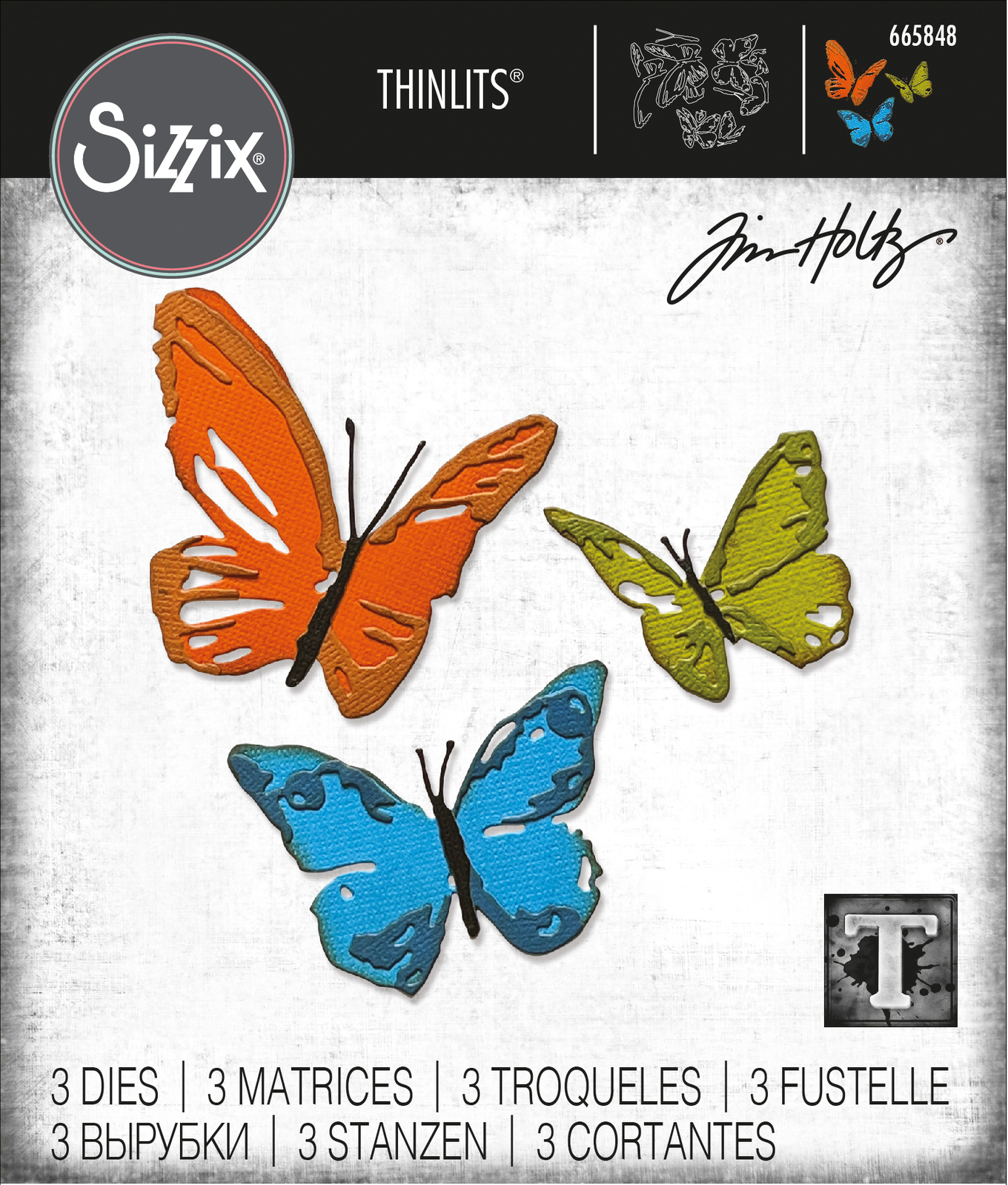 Tim Holtz Brushstroke Butterflies Thinlits Die Set<br>