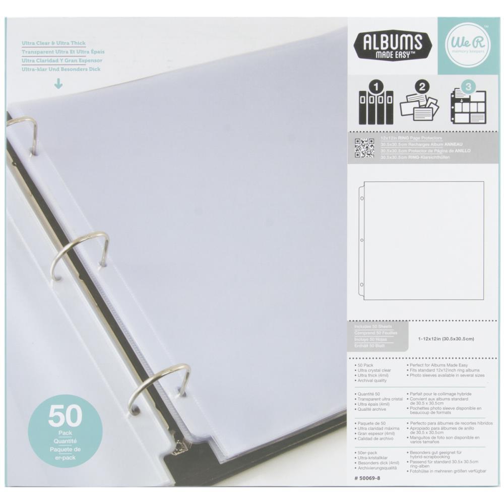 We R Memory Keepers Ring Binder Photo Sleeves 12x12" 50pk Full Page