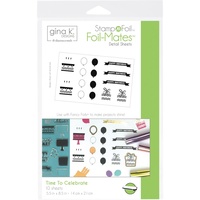 Thermoweb Foil-Mates StampnFoil Detail Sheets Time to Celebrate 10pk by Gina K