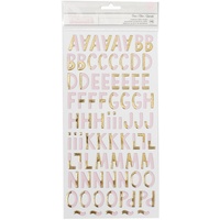 American Crafts Thickers Alpha Stickers Cute Girl Dear Gold Foil Chipboard by Crate Paper