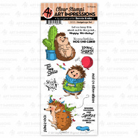 Art Impressions Funny Farm Stamp Hedgehogs
