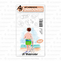 Art Impressions Watercolours Stamp Beach Boys