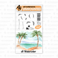 Art Impressions Watercolours Stamp Palm Tree