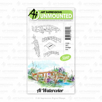 Art Impressions Watercolours Stamp Bridge