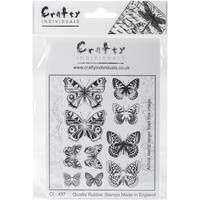 Craft Individiuals Unmounted Rubber Stamp Butterfly Pairs Postive and Negative