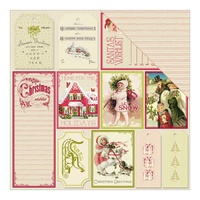Authentique Classic Christmas Paper Twelve Wish List Tags & Red Writing Stripe