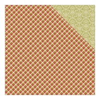 Authentique 12x12" Cardstock Classic Christmas Nine Red, Green,Cream Gingham & Damask