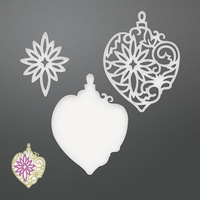Couture Creations Die Be Merry Damask Layered Baubles Set