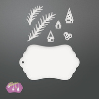 Couture Creations Die Be Merry Christmas Scene Tag Set