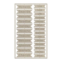 Couture Creations Seaside & Me Chipboard Set Seaside Sentiments 25pc