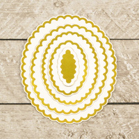 Couture Creations Modern Essentials Cut, Foil and Emboss Nesting Die Scalloped Ovals