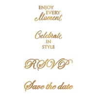 Couture Creations Gentlemans Emporium Hotfoil Stamp Small Sentiments Collection