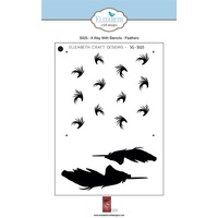 Elizabeth Craft Designs Stencil A Way With Stencils Feathers by Suzanne Cannon