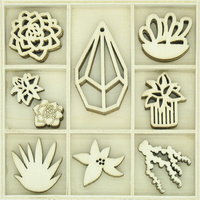 Kaisercraft Mini Wooden Flourish Pack Succulents