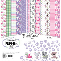 Elizabeth Craft Designs 12x12" Paper Pack Colour of Puppies Girl by Modascrap