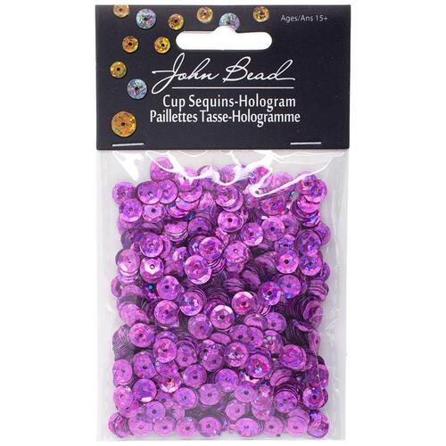 John Bead 6mm Round Hot Pink Sequins