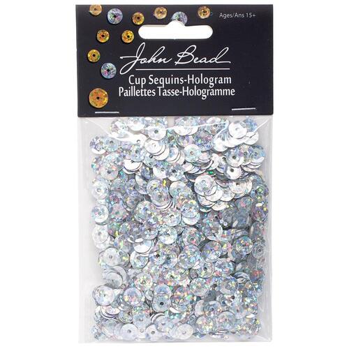 John Bead 8mm Round Silver Sequins