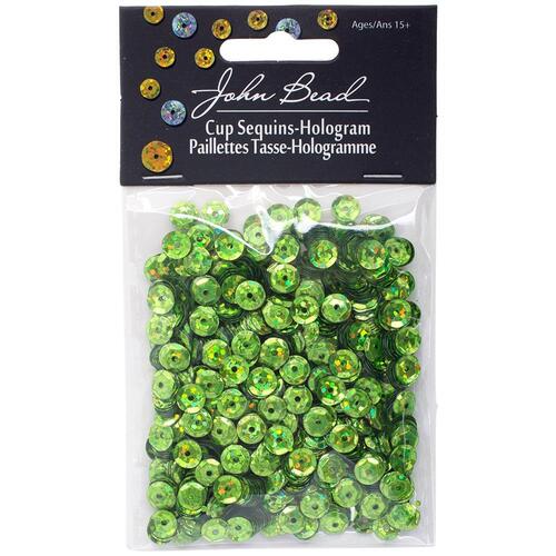 John Bead 10mm Round Lime Green Sequins
