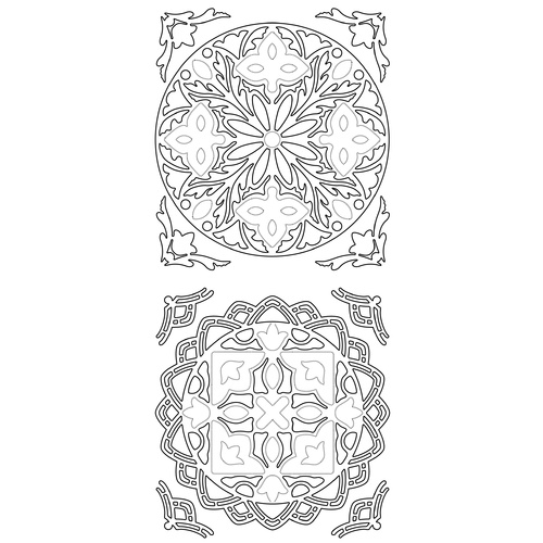 ArtDeco Tulip Corners Combi Gold Stickers