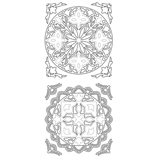 ArtDeco Tulip Corners Combi Silver Stickers