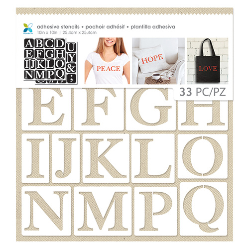 Momenta Adhesive Fabric Stencil Uppercase Serif Alphabet