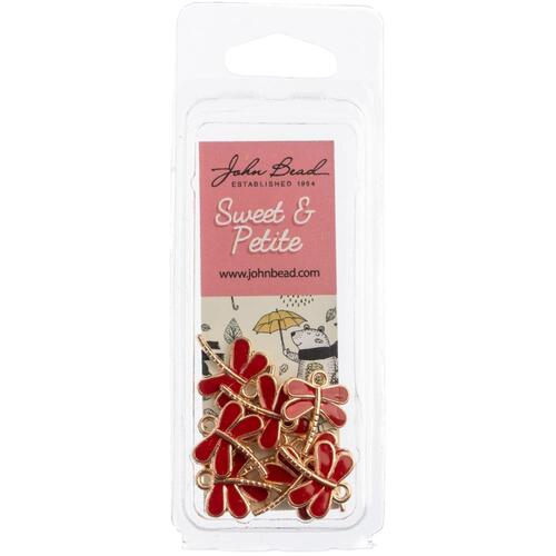 John Bead Sweet & Petite Red Dragonfly Charms