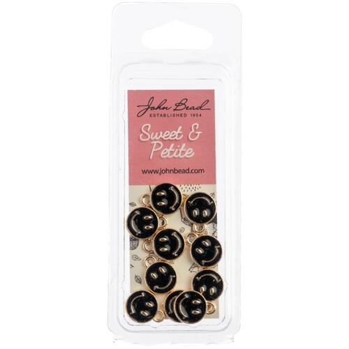 John Bead Sweet & Petite Black Happy Face Charms