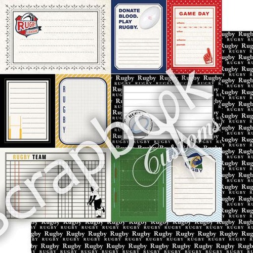 Scrapbook Customs Paper Rugby DS Sports Journal 
