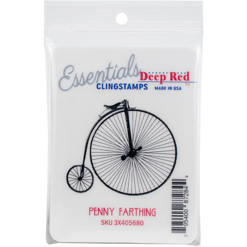Deep Red Stamp Penny Farthing 