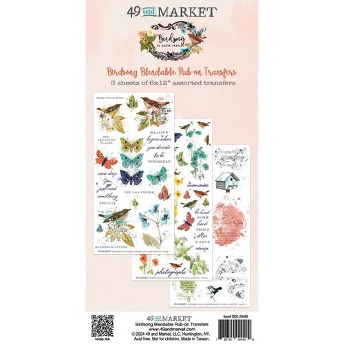 49 and Market Birdsong - Blendable Rub-on Transfers