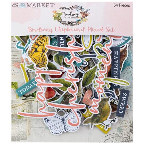 49 and Market Birdsong -  Chipboard Mixed Set