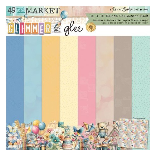 49 and Market Glimmer and Glee - 12x12" Solids Collection