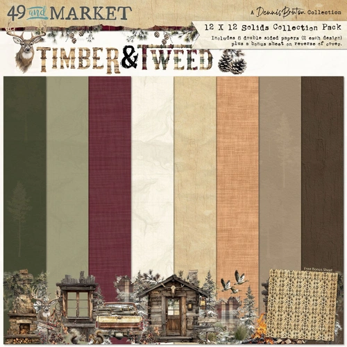 49 and Market Timber and Tweed - 12x12" Solids Collection Pack