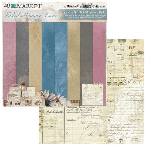 49 and Market Faded Memory Lane - Solids Collection Pack 12"x12" 