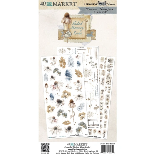 49 and Market Faded Memory Lane - Essential Rub-On Transfer Set 6"x12" 