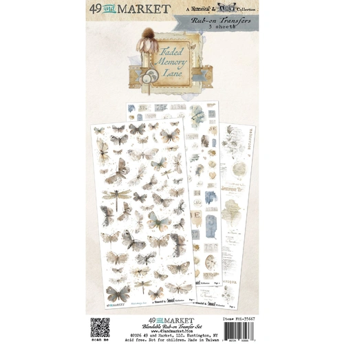 49 and Market Faded Memory Lane - Blendable Rub-On Transfer Set 6"x12" 