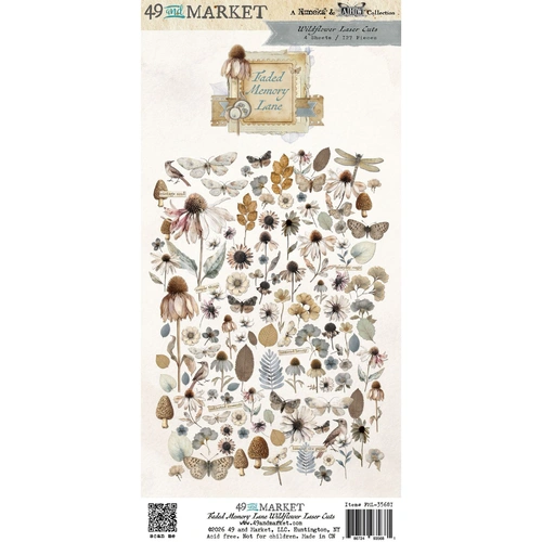 49 and Market Faded Memory Lane - Laser Cut Outs - Wildflowers