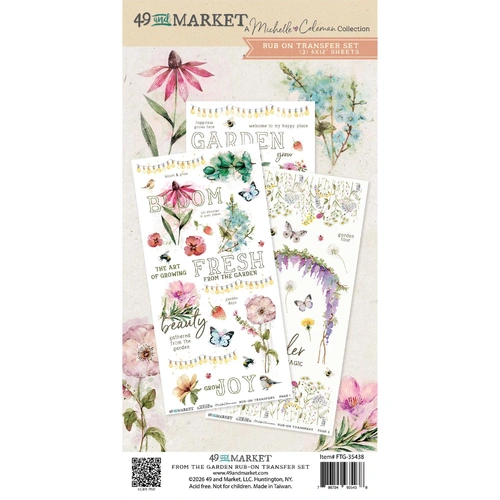 49 and Market From the Garden - Blendable Rub-On Transfer Set 6"x12" 