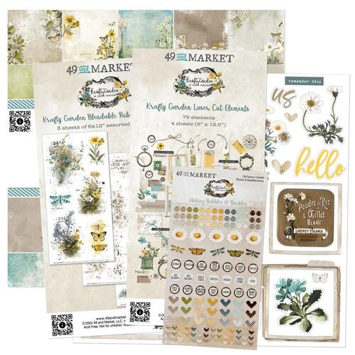 49 and Market Krafty Garden Collection Bundle with Custom Chipboard