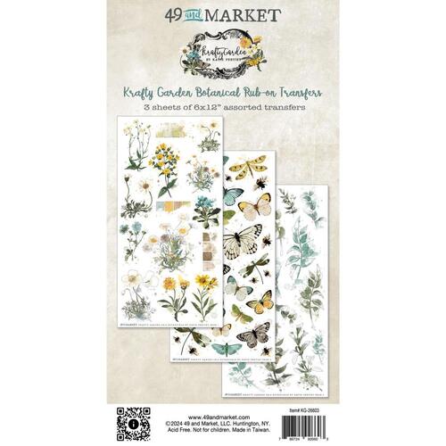 49 and Market Krafty Garden Rub on Transfer Set : Botanicals