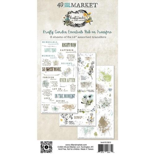 49 and Market Krafty Garden Rub on Transfer Set : Essentials