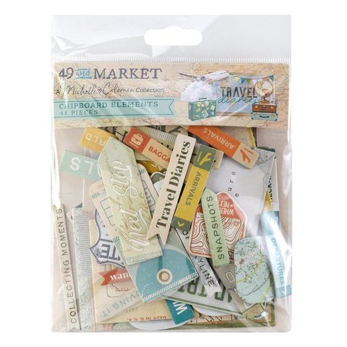 49 and Market Travel Diaries - Chipboard Elements