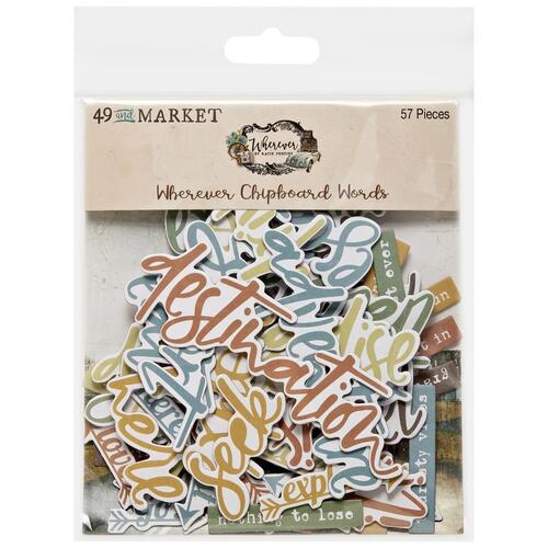49 and Market Wherever Words Chipboard Set