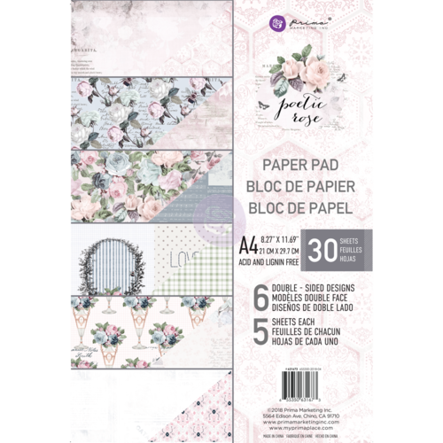 Prima Poetic Rose A4 Paper Pad