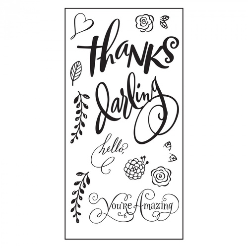 Sizzix Clear Stamp Hello Darling by Brenda Walton