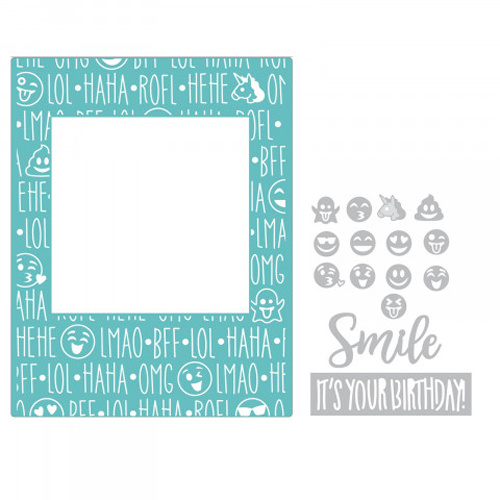 Sizzix Impresslits Embossing Folder Birthday Smiles by Courtney Chilson